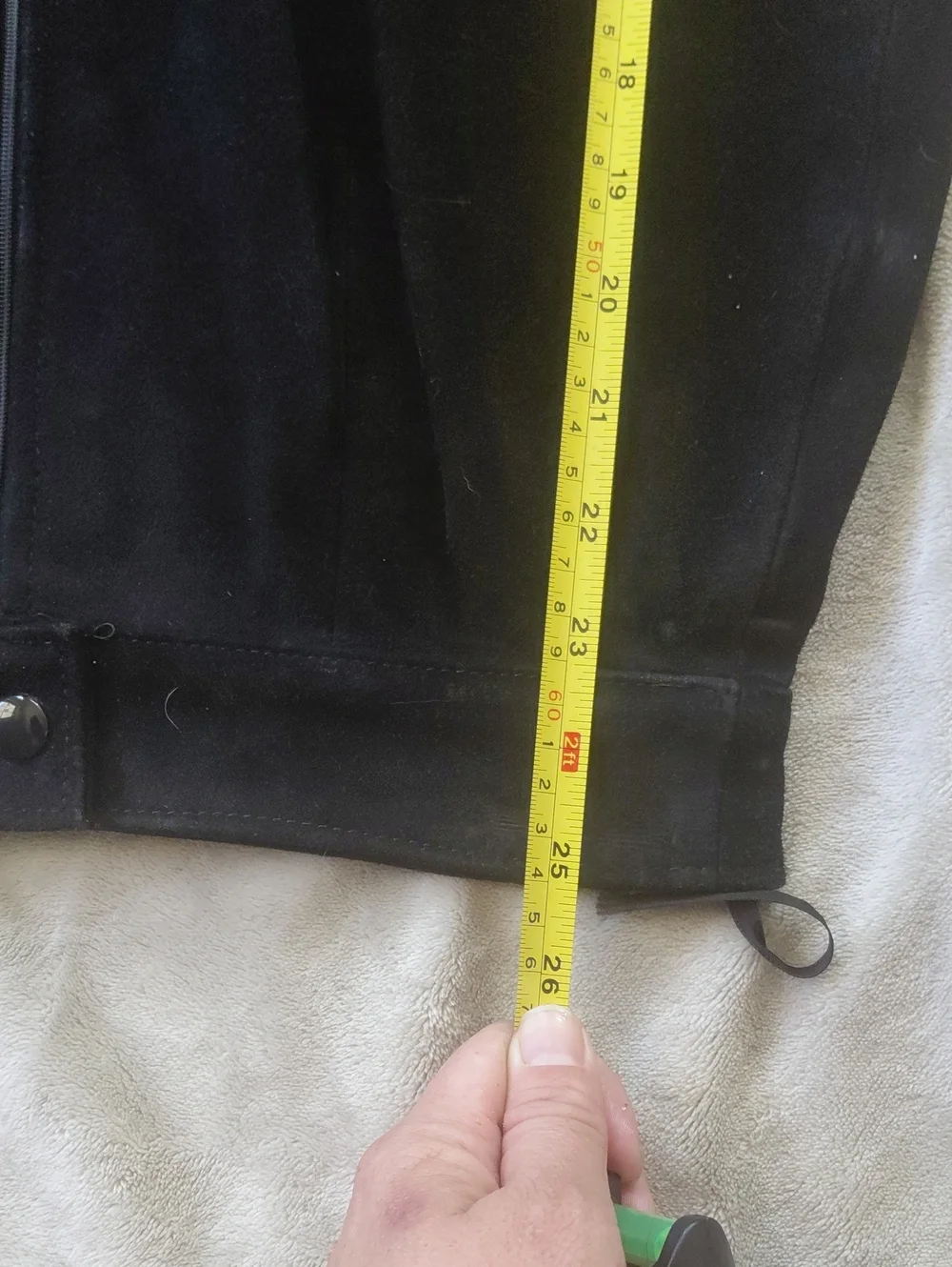Vintage Genuine Suede Leather Pencil Skirt Black Size 9 High Waist